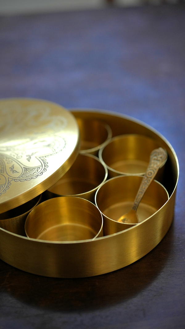 Brass spice box