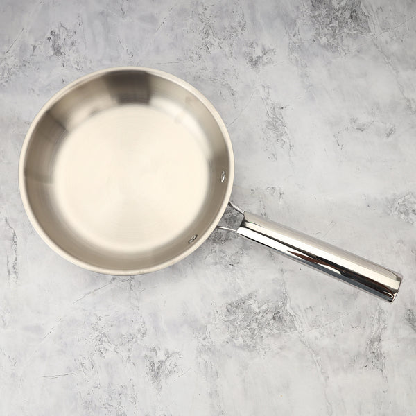 Tri-ply Stainless Steel Fry Pan | Premium Non-Stick Skillet, 3-Layer Construction, Gas & Induction Compatible