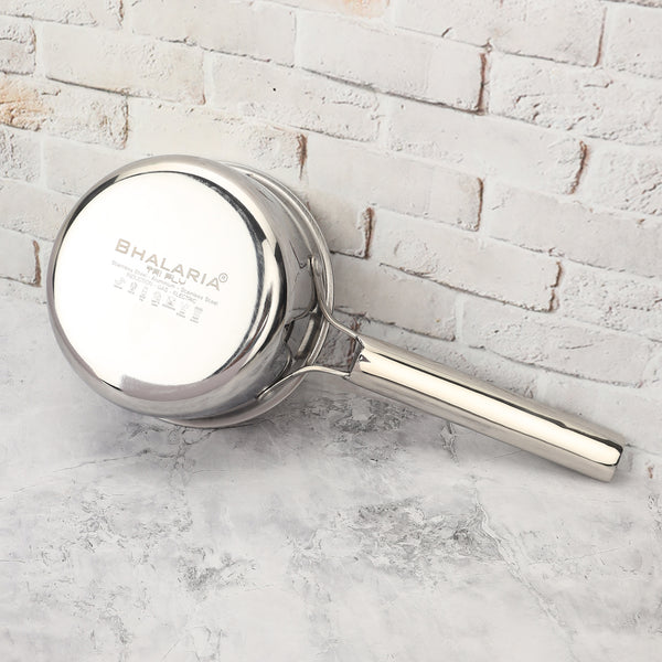 Tri-ply Stainless Steel Sauce Pan with Lid | 100% Food Grade, Toxin-Free, Even Heat Distribution