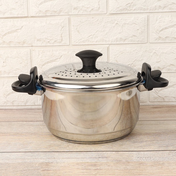 Multi-Purpose Stainless Steel Steamer Pot 3 in 1 Triply Base | Healthy Steam Cooking