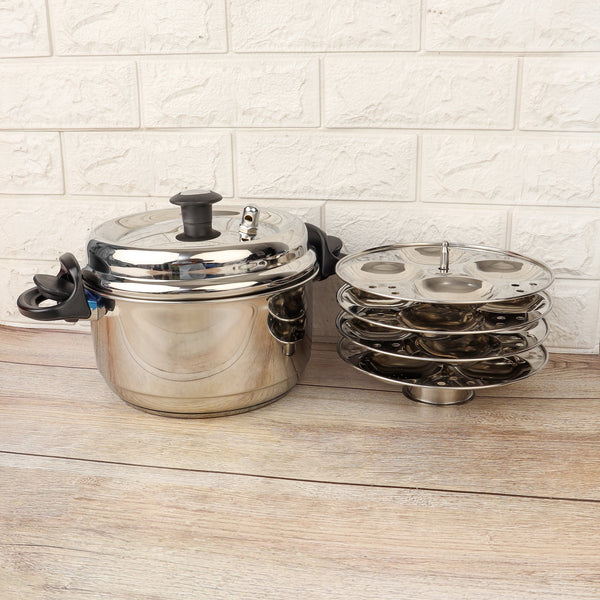 Multi-Purpose Stainless Steel Steamer Pot 3 in 1 Triply Base | Healthy Steam Cooking