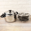 Multi-Purpose Stainless Steel Steamer Pot 3 in 1 Triply Base | Healthy Steam Cooking