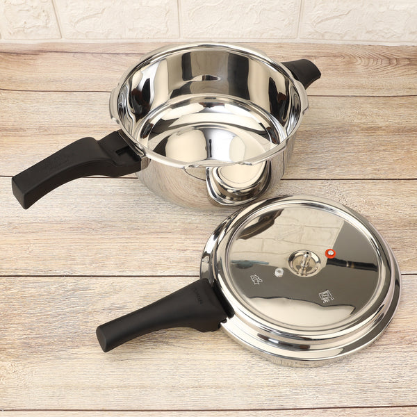 Premium Stainless Steel Cooker Deluxe Plus | Rust-Free, Toxin-Free, Mirror Finish, Gas & Induction Friendly
