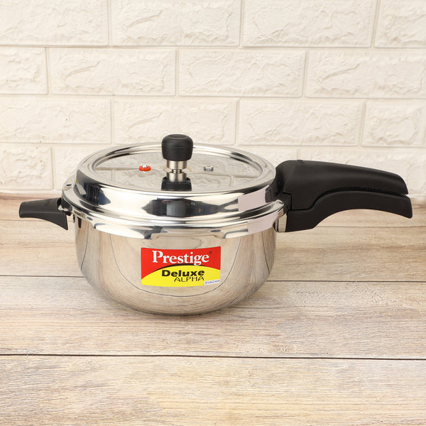 Premium Stainless Steel Cooker Deluxe Plus | Rust-Free, Toxin-Free, Mirror Finish, Gas & Induction Friendly