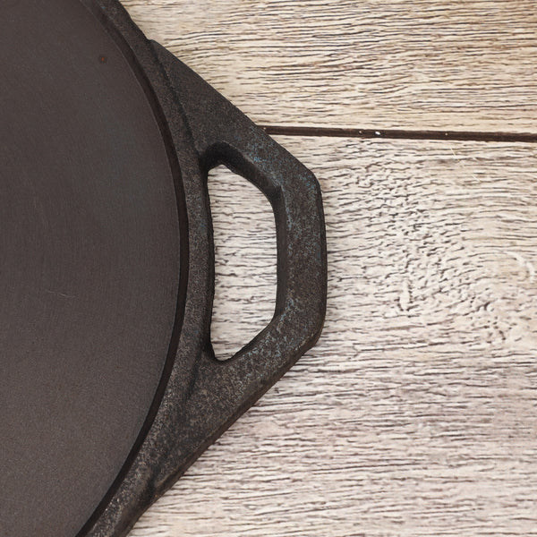 Pre-Seasoned Cast Iron Edge Tawa – Chemical-Free, Traditional Cooking, Long-Lasting Build