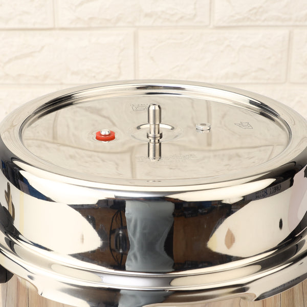 Premium Stainless Steel Cooker Deluxe Plus | Rust-Free, Toxin-Free, Mirror Finish, Gas & Induction Friendly