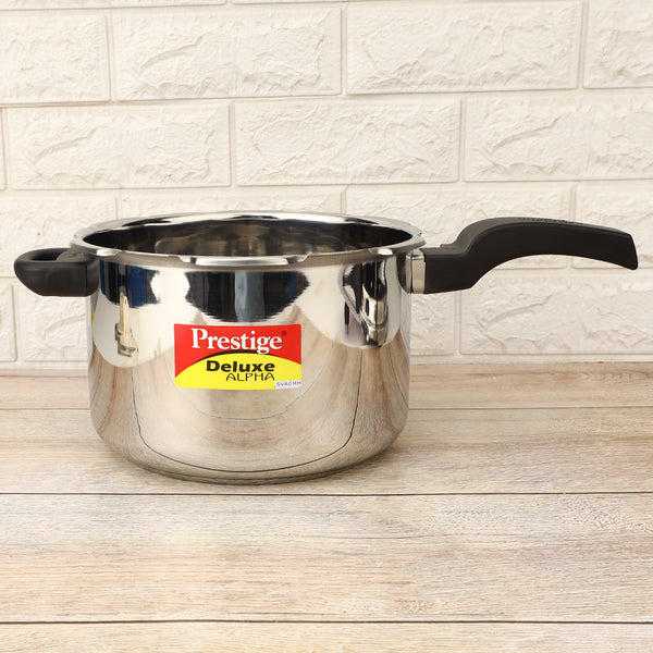 Premium Stainless Steel Cooker Deluxe Plus | Rust-Free, Toxin-Free, Mirror Finish, Gas & Induction Friendly