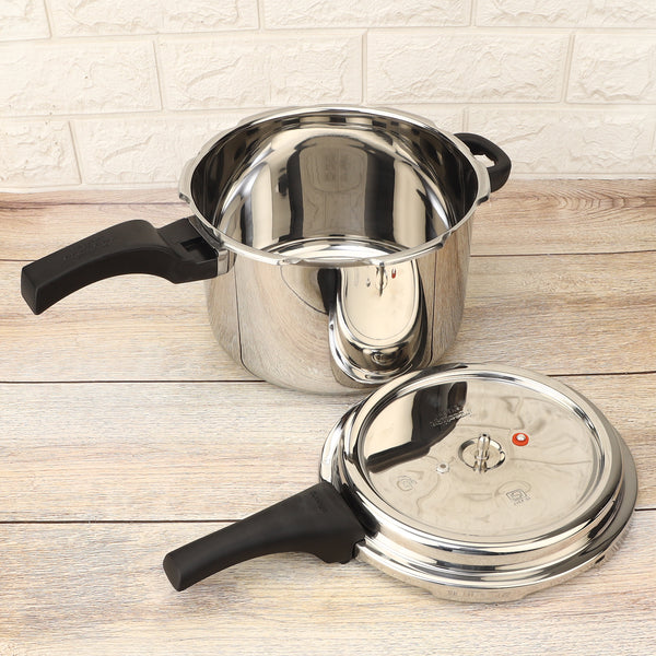 Premium Stainless Steel Cooker Deluxe Plus | Rust-Free, Toxin-Free, Mirror Finish, Gas & Induction Friendly