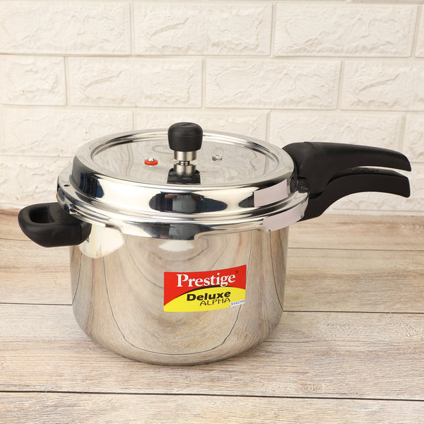 Premium Stainless Steel Cooker Deluxe Plus | Rust-Free, Toxin-Free, Mirror Finish, Gas & Induction Friendly