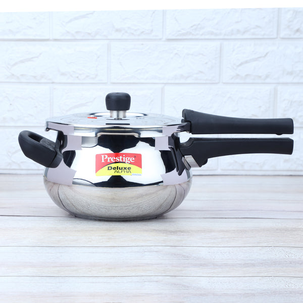 Premium Stainless Steel Cooker Deluxe Plus | Rust-Free, Toxin-Free, Mirror Finish, Gas & Induction Friendly