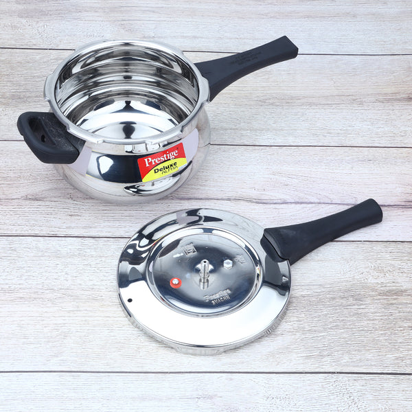 Premium Stainless Steel Cooker Deluxe Plus | Rust-Free, Toxin-Free, Mirror Finish, Gas & Induction Friendly