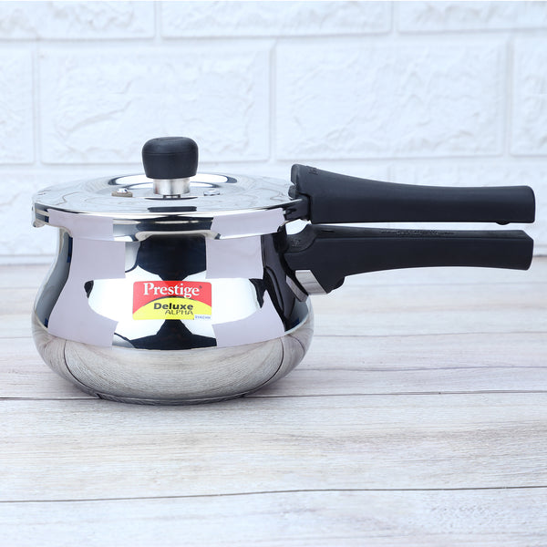 Premium Stainless Steel Cooker Deluxe Plus | Rust-Free, Toxin-Free, Mirror Finish, Gas & Induction Friendly