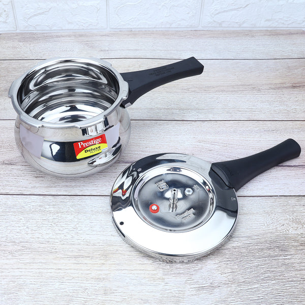 Premium Stainless Steel Cooker Deluxe Plus | Rust-Free, Toxin-Free, Mirror Finish, Gas & Induction Friendly