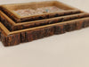 Hummingbird resin| rectangle wooden tray set of 3