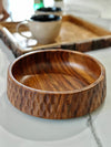 Wooden bowl 7" |carved cutter design |Sheesham wood