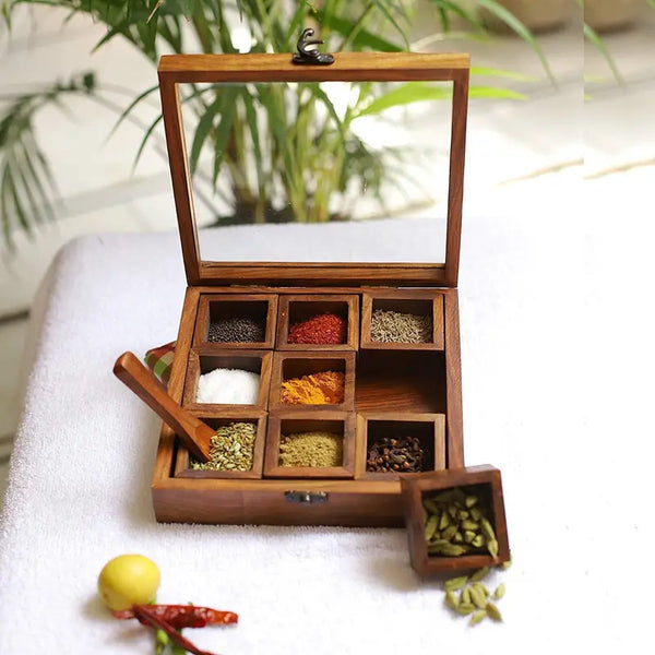 Spice box 9 compartment with spoon