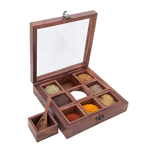 Spice box 9 compartment with spoon